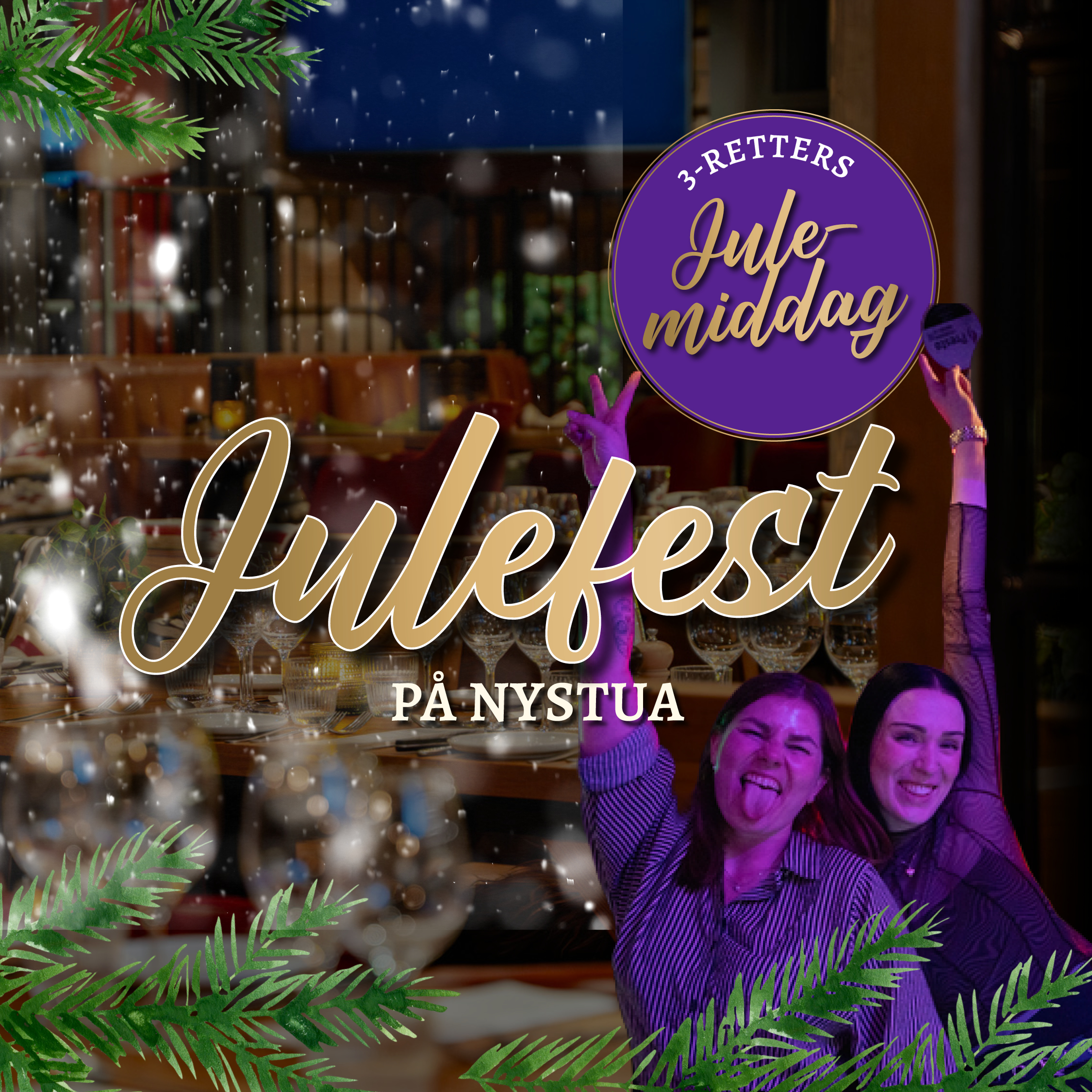 Promosjonell plakat for Julefest på Nystua