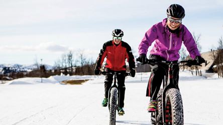 Fatbike, sykkel på vinterføre på Skeikampen
